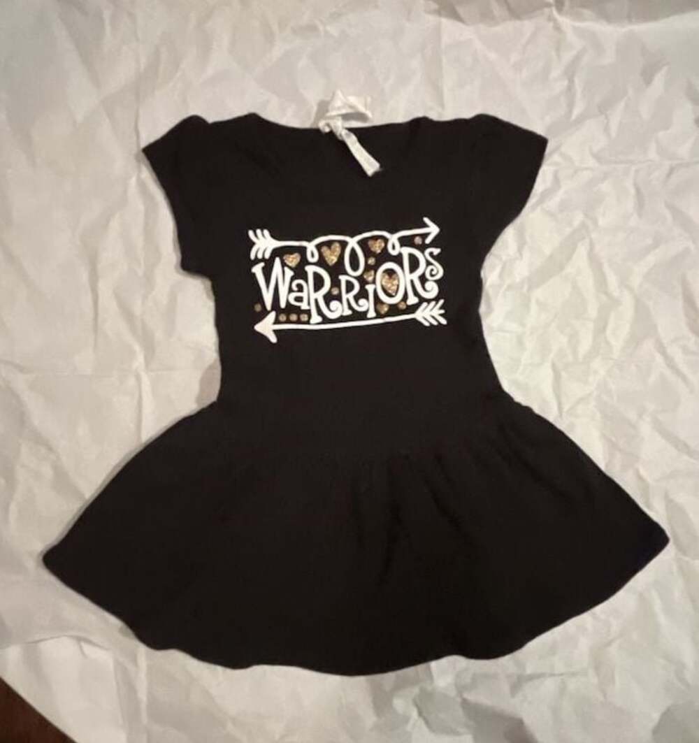 Rabbit Skins Baby Girls Warriors Graphic Dress Black 6 Months